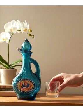 Avon Vintage Blue Persian Decanter/Pitcher Bottle 6 Fl oz Empty